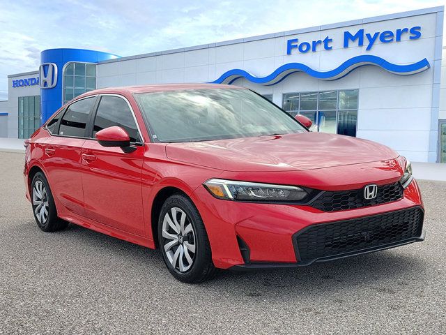 Rallye Red 2025 Honda Civic LX FWD Sedan Front-Wheel Drive Continuously Variable Transmission