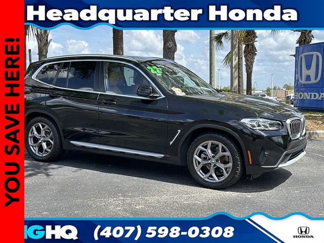 Jet Black 2022 BMW X3 sDrive30i RWD SUV / Crossover Rear-Wheel Drive 8-Speed Automatic