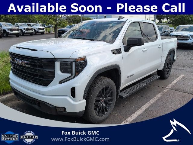 Summit White 2025 GMC Sierra 1500 Elevation Standard Crew Cab 4WD Pickup Truck Four-Wheel Drive 8-Speed Automatic