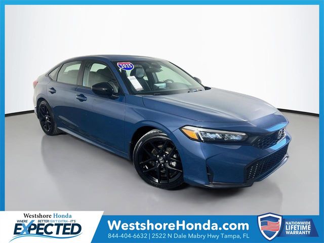 Blue Lagoon Pearl 2025 Honda Civic Sedan Front-Wheel Drive Continuously Variable Transmission