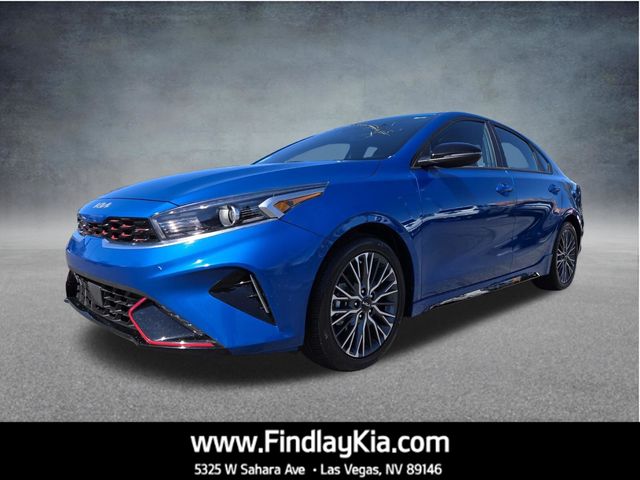 Sporty Blue 2023 Kia Forte GT-Line FWD Sedan Front-Wheel Drive Continuously Variable Transmission