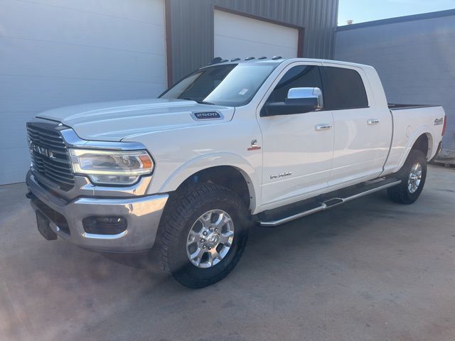 Pearl White 2020 RAM 2500 Laramie Mega Cab 4WD Pickup Truck Four-Wheel Drive 6-Speed Automatic