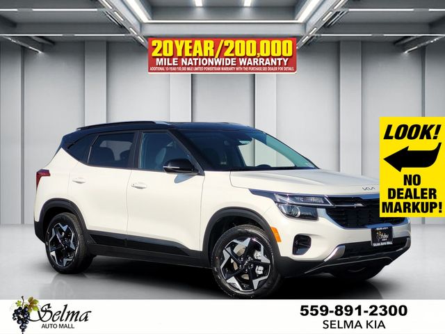 Clear White/Black Roof 2026 Kia Seltos SUV / Crossover Front-Wheel Drive Continuously Variable Transmission