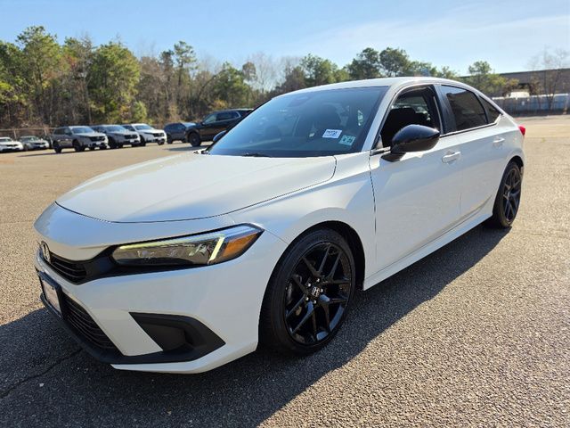 Platinum White Pearl 2023 Honda Civic Sport FWD Sedan Front-Wheel Drive Continuously Variable Transmission