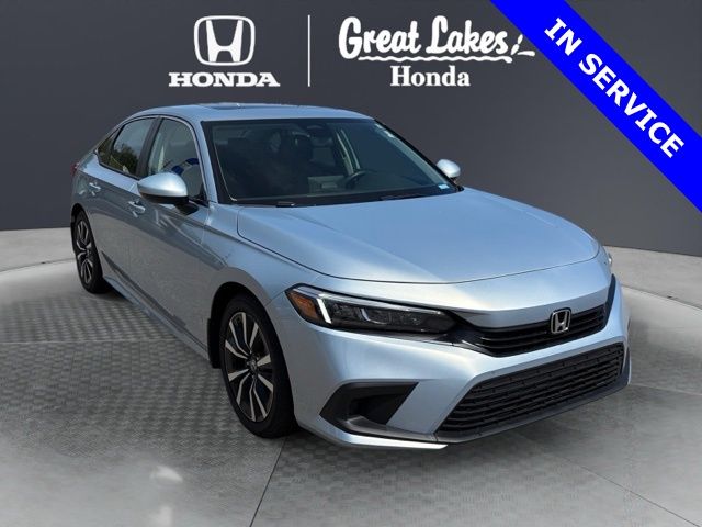 Aegean Blue Metallic 2023 Honda Civic EX FWD Sedan Front-Wheel Drive Continuously Variable Transmission