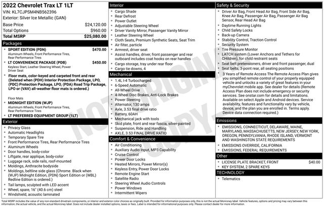 2022 Chevrolet Trax LT photo
