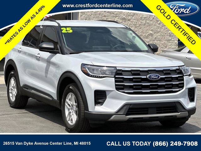 Space White Metallic 2025 Ford Explorer SUV / Crossover All-Wheel Drive Automatic