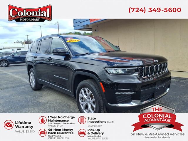 Diamond Black Crystal Pearlcoat 2022 Jeep Grand Cherokee L Limited 4WD SUV / Crossover Four-Wheel Drive 8-Speed Automatic