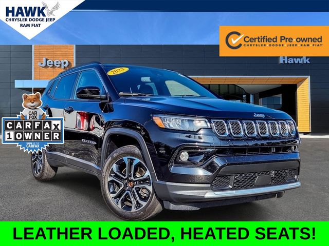 Diamond Black Crystal Pearlcoat 2023 Jeep Compass SUV / Crossover Four-Wheel Drive 8-Speed Automatic