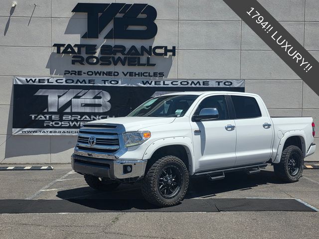 Super White 2017 Toyota Tundra 1794 Edition CrewMax 5.7L FFV 4WD Pickup Truck Four-Wheel Drive 6-Speed Automatic Overdrive