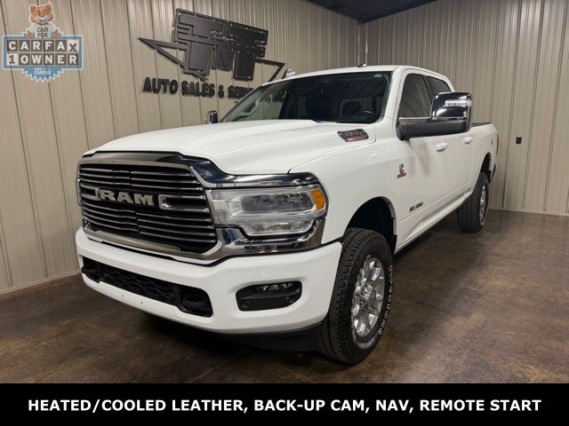 Bright White Clearcoat 2024 RAM 2500 Laramie Crew Cab 4WD Pickup Truck Four-Wheel Drive 6-Speed Automatic
