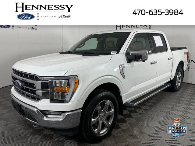 Star White Metallic Tri-Coat 2022 Ford F-150 Lariat SuperCrew 4WD Pickup Truck Four-Wheel Drive Automatic