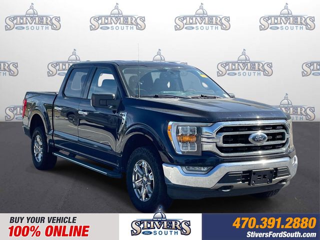 Antimatter Blue Metallic 2021 Ford F-150 XLT SuperCrew 4WD Pickup Truck Four-Wheel Drive Automatic