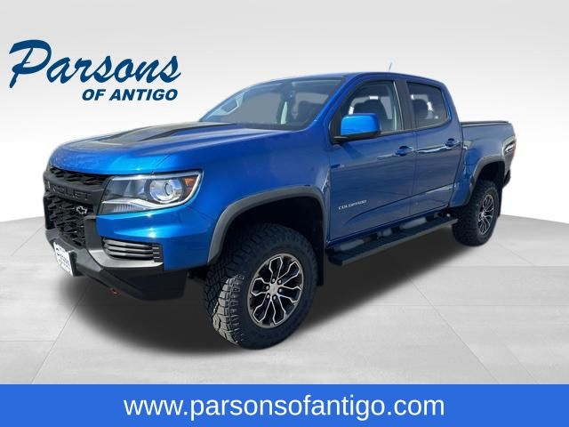 Bright Blue Metallic 2022 Chevrolet Colorado Pickup Truck Four-Wheel Drive 8-Speed Automatic