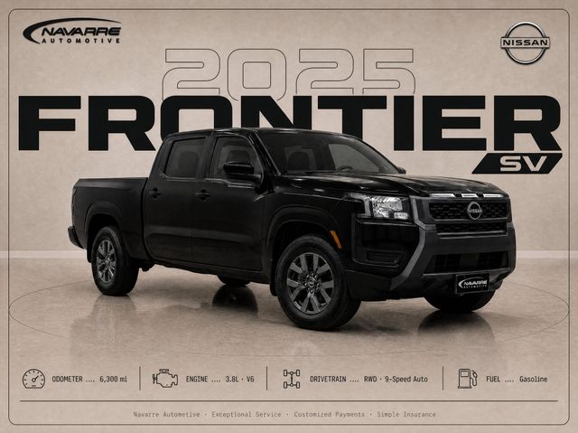 Super Black 2025 Nissan Frontier Pickup Truck 4X2 9-Speed Automatic Overdrive