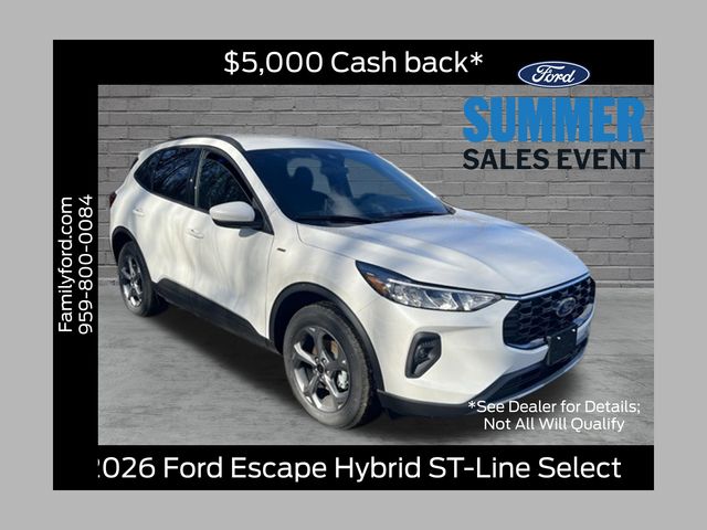 Star White Metallic Tri-Coat 2026 Ford Escape Hybrid SUV / Crossover All-Wheel Drive Continuously Variable Transmission