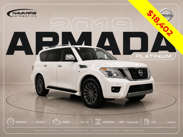 Pearl White 2019 Nissan Armada SUV / Crossover 4X2 7-Speed Automatic