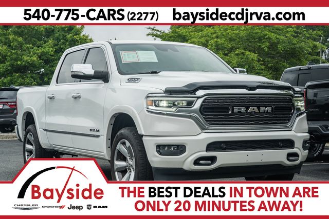 Ivory White Tri-Coat Pearlcoat 2019 RAM 1500 Limited Crew Cab 4WD Pickup Truck Four-Wheel Drive 8-Speed Automatic