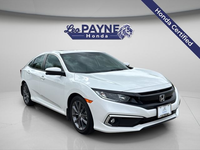 Platinum White Pearl 2021 Honda Civic EX FWD Sedan Front-Wheel Drive Continuously Variable Transmission