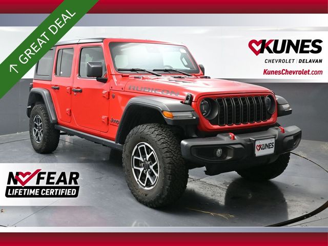 Firecracker Red Clearcoat 2024 Jeep Wrangler Rubicon 4-Door 4WD SUV / Crossover Four-Wheel Drive 8-Speed Automatic