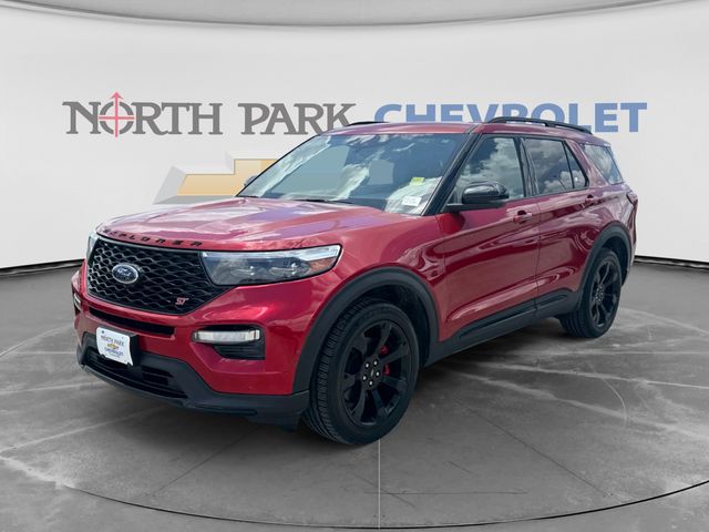 Red Metallic 2023 Ford Explorer SUV / Crossover All-Wheel Drive Automatic