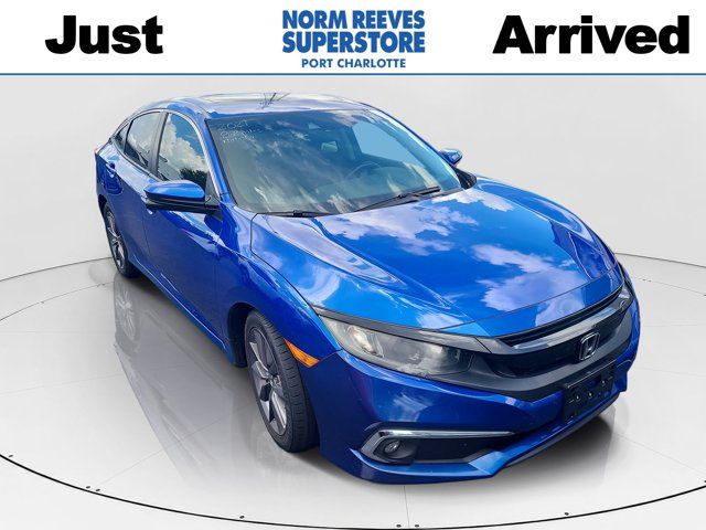 Blue 2021 Honda Civic Sedan Front-Wheel Drive Continuously Variable Transmission