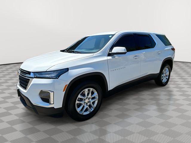 Summit White 2023 Chevrolet Traverse LS AWD SUV / Crossover Four-Wheel Drive 9-Speed Automatic