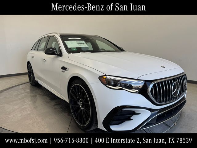 Moonlight White Magno 2026 Mercedes-Benz E-Class AMG E 53 Hybrid 4MATIC+ Sedan All-Wheel Drive 9-Speed Automatic