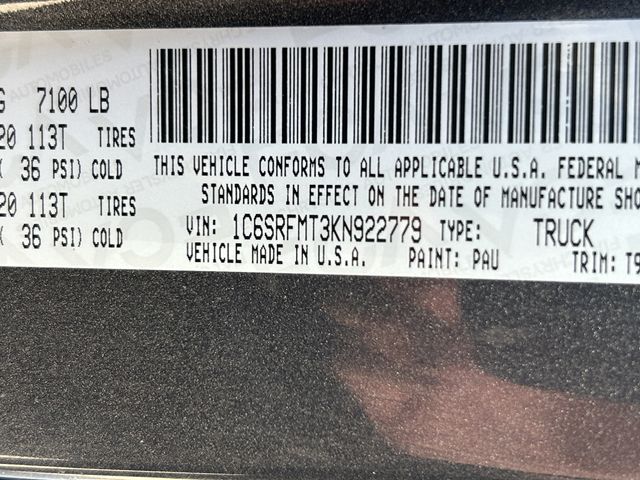 2019 Granite Crystal Metallic Clearcoat Ram 1500 Big Horn 4X4 Truck