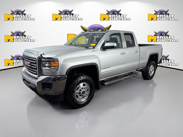 Gray 2016 GMC Sierra 2500HD SLE Double Cab SB 4WD Pickup Truck Four-Wheel Drive 6-Speed Automatic Overdrive