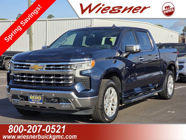 Northsky Blue Metallic 2022 Chevrolet Silverado 1500 LTZ Crew Cab 4WD Pickup Truck Four-Wheel Drive Automatic