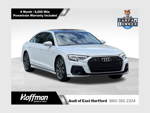 Glacier White Metallic 2023 Audi A8 L quattro 55 TFSI Sedan All-Wheel Drive 8-Speed Automatic