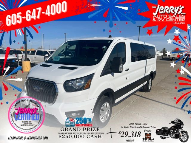 Oxford White 2024 Ford Transit Passenger 350 XLT Low Roof LB RWD Van Rear-Wheel Drive