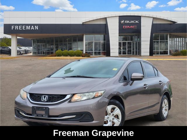 Gray 2014 Honda Civic LX Sedan Front-Wheel Drive Continuously Variable Transmission