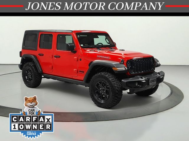 Firecracker Red Clearcoat 2025 Jeep Wrangler Willys 4-Door 4WD SUV / Crossover Four-Wheel Drive 8-Speed Automatic