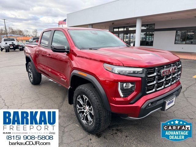 Volcanic Red Tintcoat 2023 GMC Canyon AT4 Crew Cab 4WD Pickup Truck Four-Wheel Drive 8-Speed Automatic