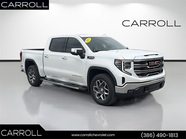 White Frost Tricoat 2025 GMC Sierra 1500 SLT Crew Cab 4WD Pickup Truck Four-Wheel Drive Automatic