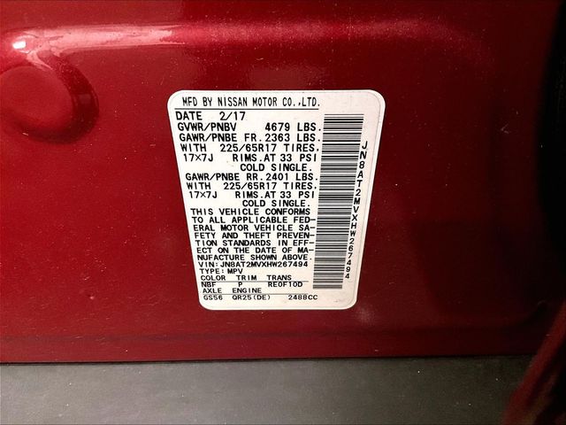 2017 Nissan Rogue SV Red at South Hills Kia