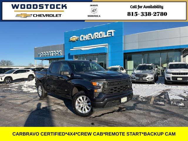Dark Ash Metallic 2022 Chevrolet Silverado 1500 Custom Crew Cab 4WD Pickup Truck Four-Wheel Drive 8-Speed Automatic