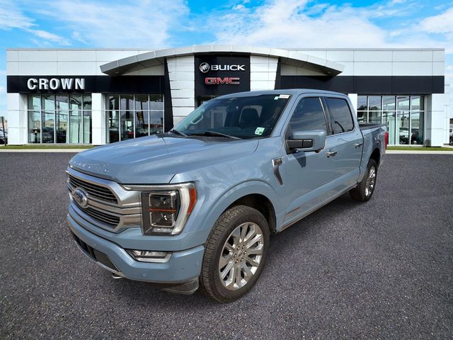 Blue (Azure Gray Metallic) 2023 Ford F-150 Limited SuperCrew 4WD Pickup Truck Four-Wheel Drive Automatic