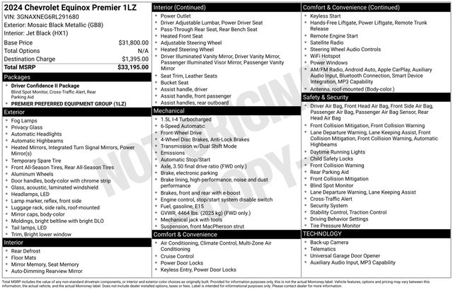 2024 Chevrolet Equinox Premier FWD with 1LZ