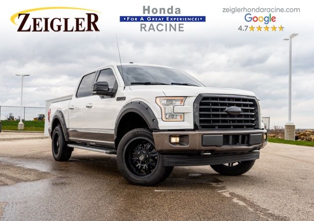 White Platinum Metallic Tri-Coat 2017 Ford F-150 Lariat SuperCrew 4WD Pickup Truck Four-Wheel Drive Automatic