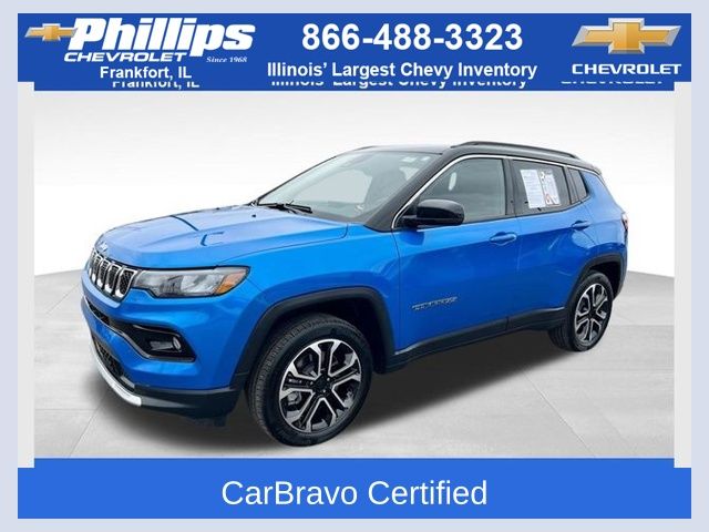 Laser Blue Pearlcoat 2023 Jeep Compass Limited 4WD SUV / Crossover Four-Wheel Drive 8-Speed Automatic
