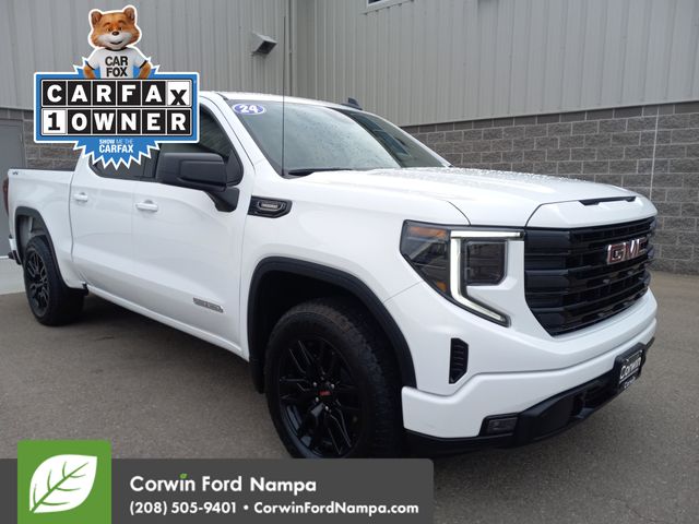 Summit White 2024 GMC Sierra 1500 Elevation Crew Cab 4WD Pickup Truck Four-Wheel Drive 8-Speed Automatic