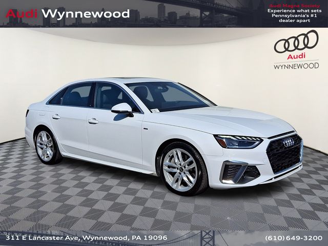 Glacier White 2023 Audi A4 Sedan All-Wheel Drive 7-Speed Automatic