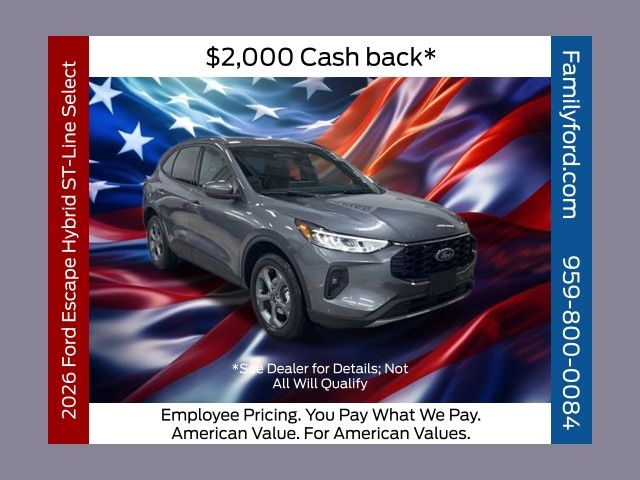 Carbonized Gray Metallic 2026 Ford Escape Hybrid ST-Line Select AWD SUV / Crossover All-Wheel Drive Continuously Variable Transmission