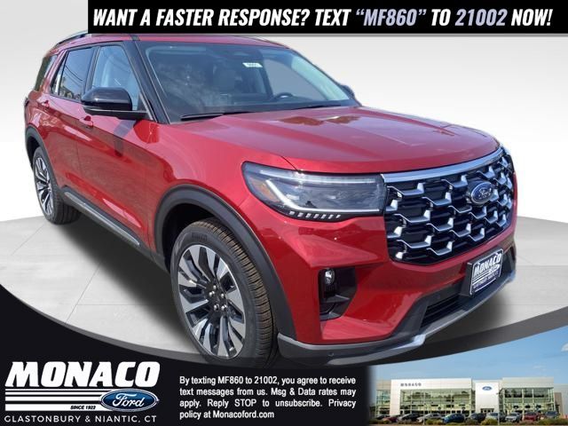 Red Metallic 2025 Ford Explorer Platinum AWD SUV / Crossover All-Wheel Drive Automatic