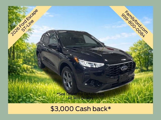 Agate Black Metallic 2026 Ford Escape ST-Line AWD SUV / Crossover All-Wheel Drive 8-Speed Automatic