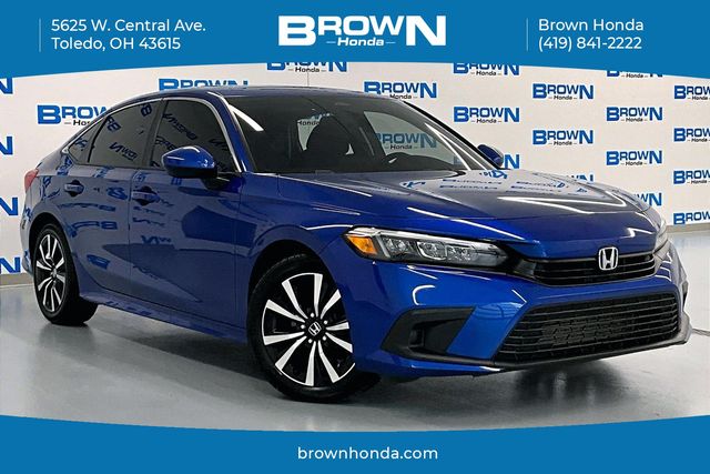 Aegean Blue Metallic 2022 Honda Civic Sedan Front-Wheel Drive Continuously Variable Transmission