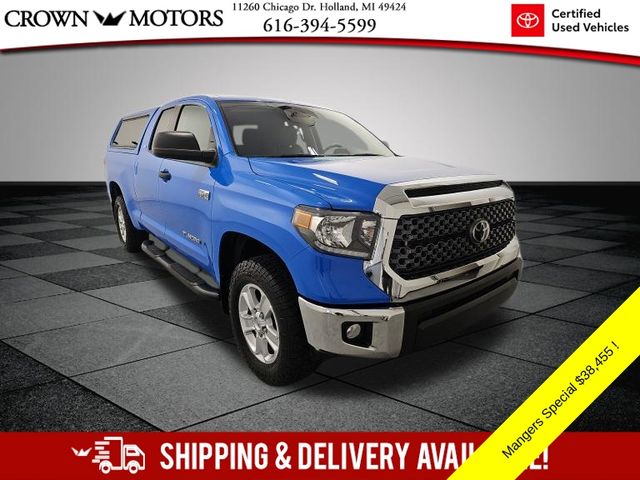 Voodoo Blue 2021 Toyota Tundra SR5 Double Cab 4WD Pickup Truck Four-Wheel Drive 6-Speed Automatic